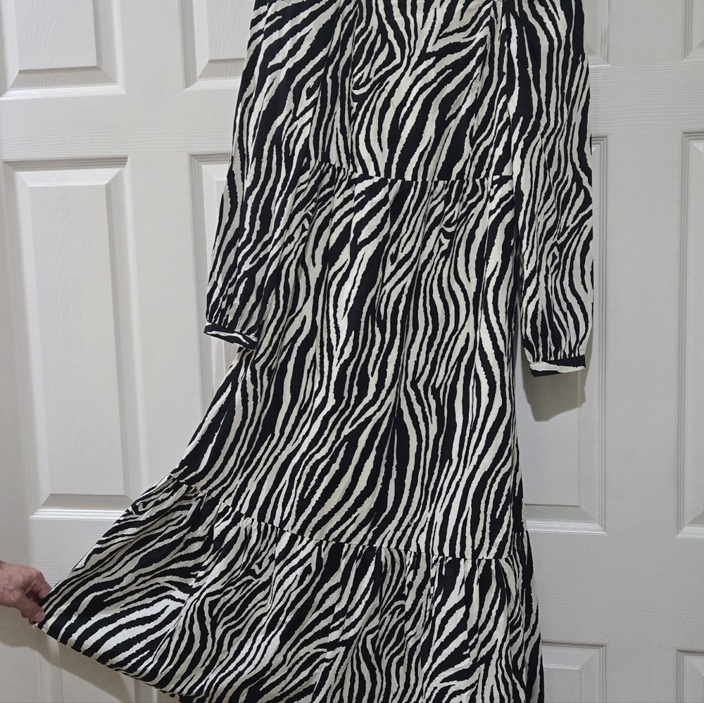 YAS zebra print dress size 8 UK EU S